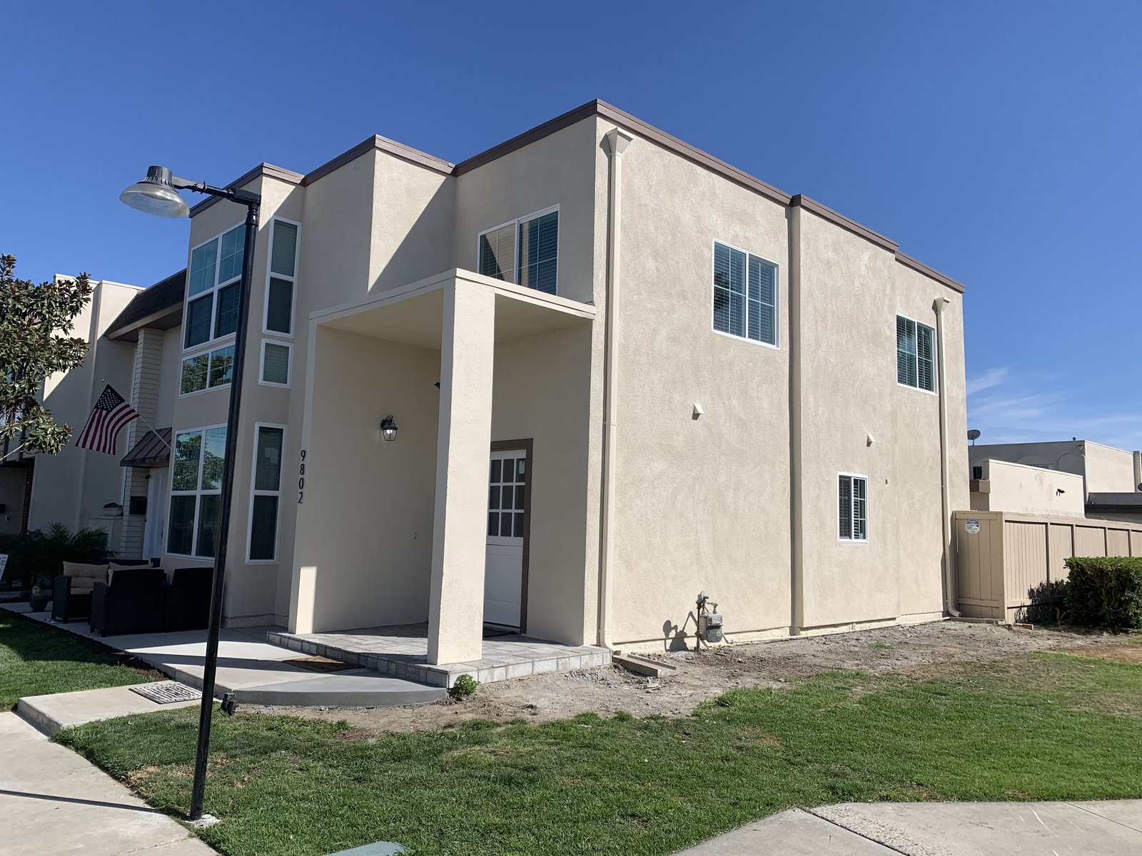 Completed room addition, front exterior