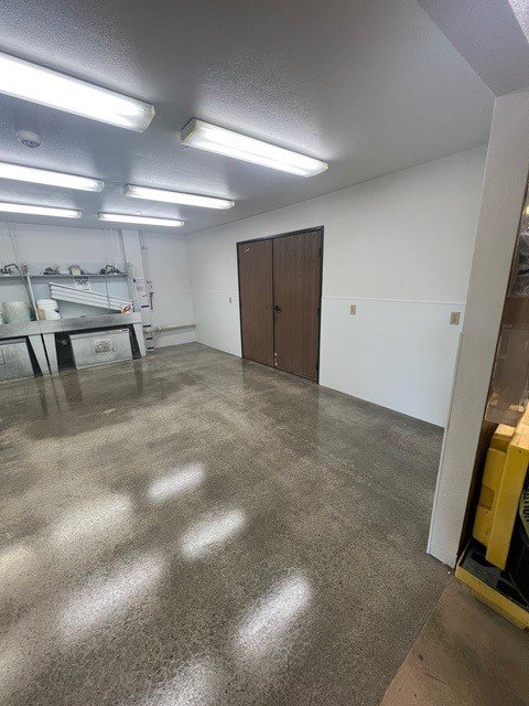 Finished commercial back-of-house utility room